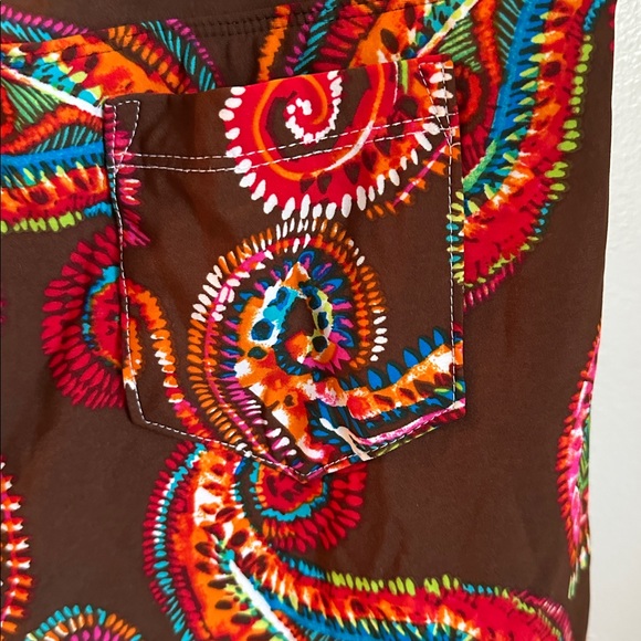 Paisley Brown Skort by Skinz (built-in shorts & pocket, plus back pocket) - Picture 3 of 5